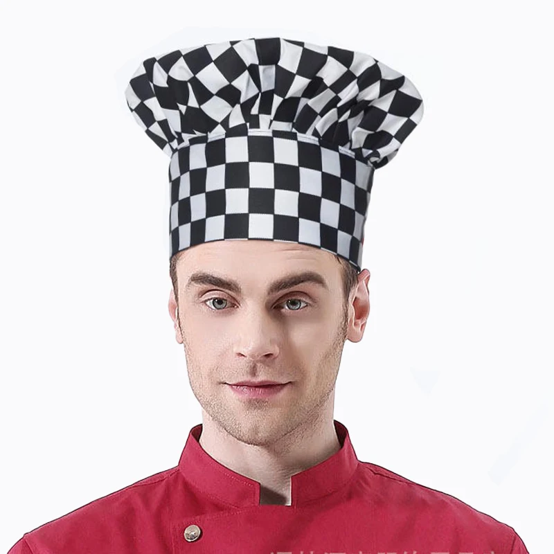 4or2 حزمة خدمة الطعام قبعة الطاهي قابل للتعديل مطاطا بيكر المطبخ قبعة العمل لتقديم الطعام مقهى الخبز الطبخ المنزلي