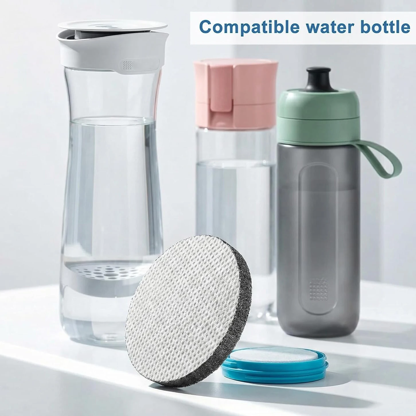 Replacement Filters for Brita Water Bottle - 6pcs Activated Carbon Filter Discs, Compatible with Brita Fill & Go Series