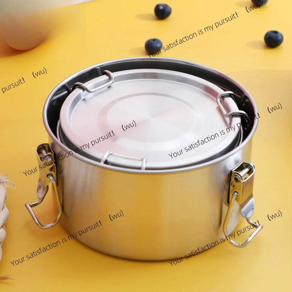 

Sealed stainless steel round crisper food grade set large capacity refrigerator special crisper bowl storage box