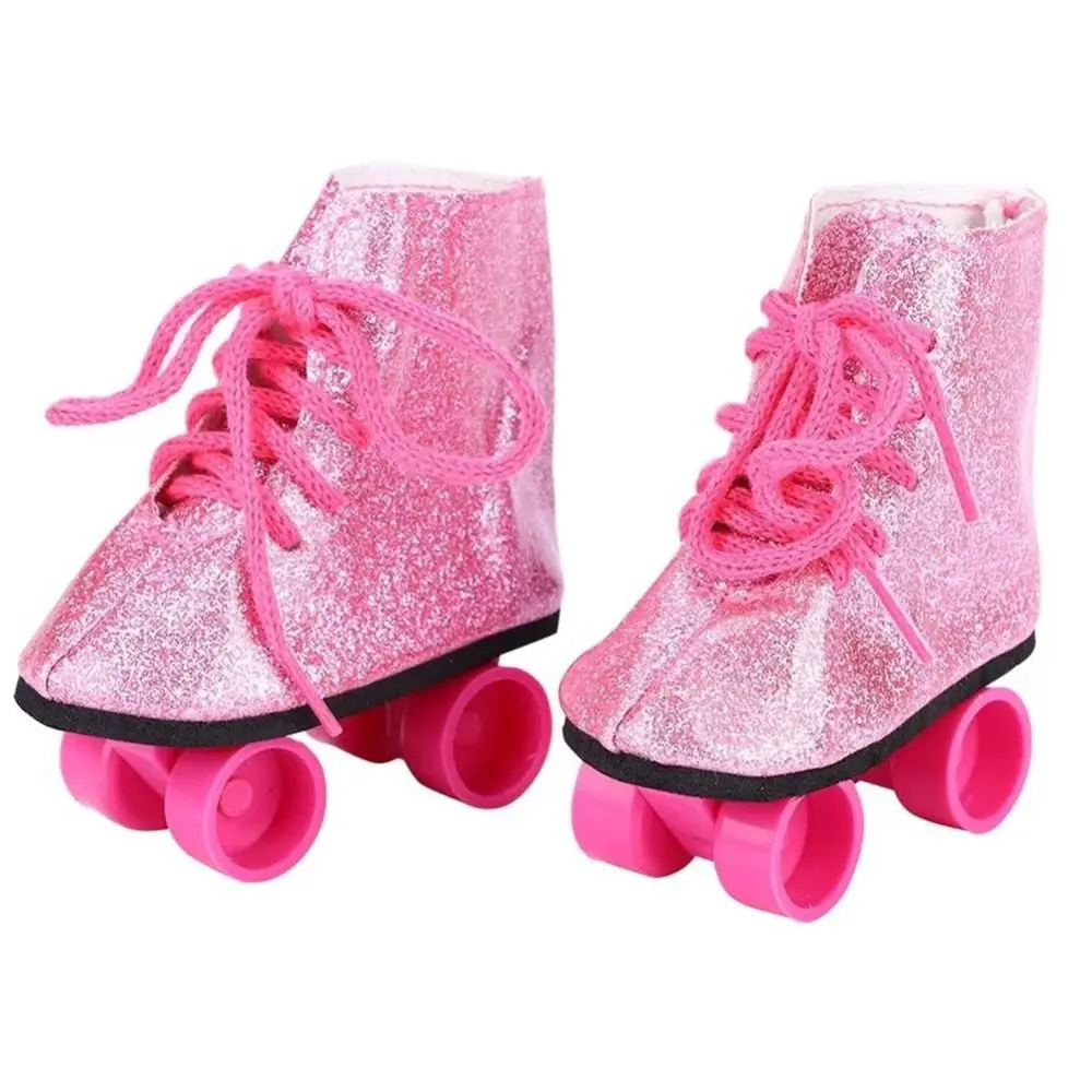 1 para brokatowych wrotek dla lalek Modne wrotki dla lalek Mini BJD Urocze buty dla lalek Kawaii RICE dla 18-calowych lalek amerykańskich