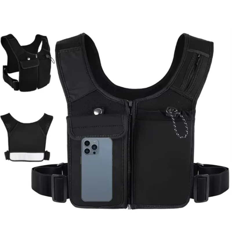 

Nylon Outdoor Lightweight Adjustable Breathable Multi-Functional Hydration Backpack Phone Holder Running Vest
