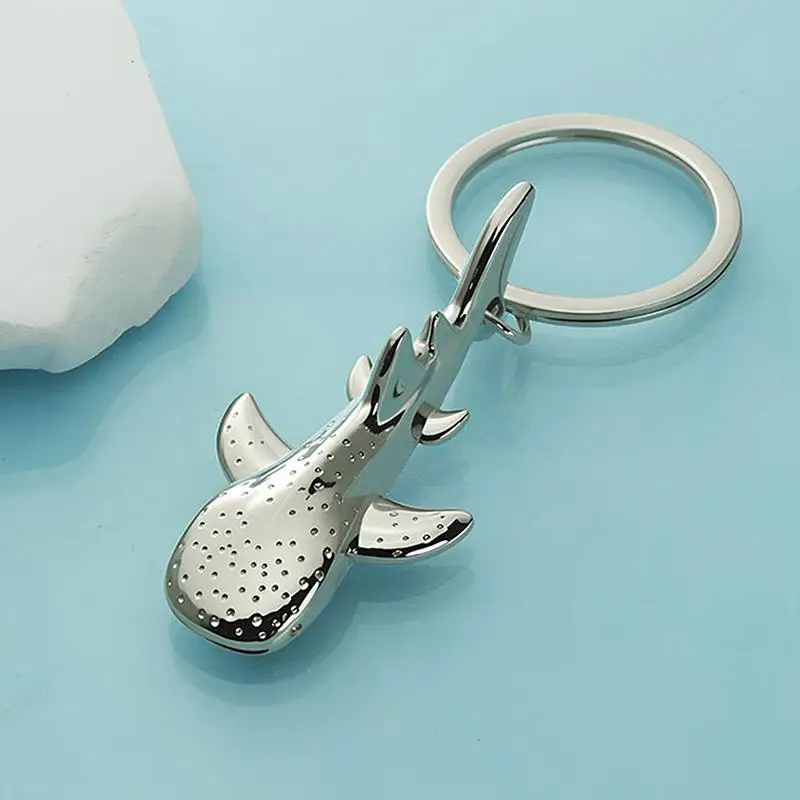 Metal Ocean Whale Shark Keychain Mini Size Animal Pendant for Car Keys Bag Charms Unique Fashion Accessories