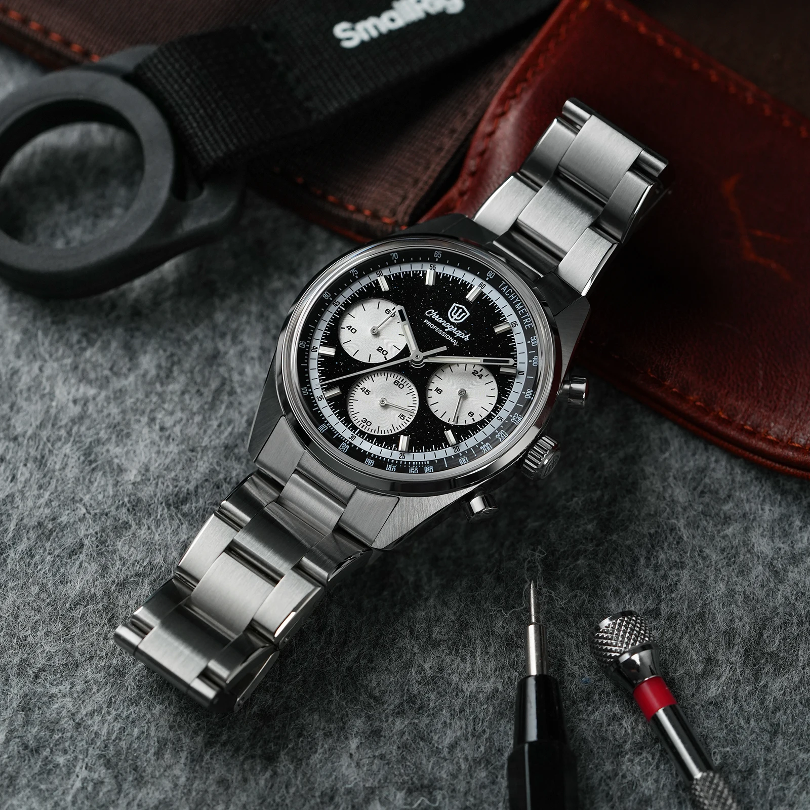 Watchdives Premier WD0526 Men Watch VK63 Mecha Chronograph Quartz Watches Sapphire Waterproof 316L Stainless Steel Wristwatch
