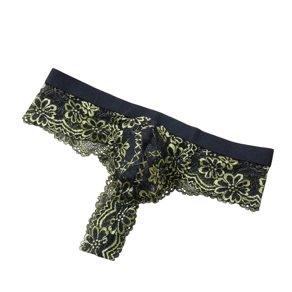 

Сексуальные мужские стринги-бикини из кружева, дышащее сетчатое нижнее белье с U-образным вырезом, низкая посадка, эластичные трусы-стринги