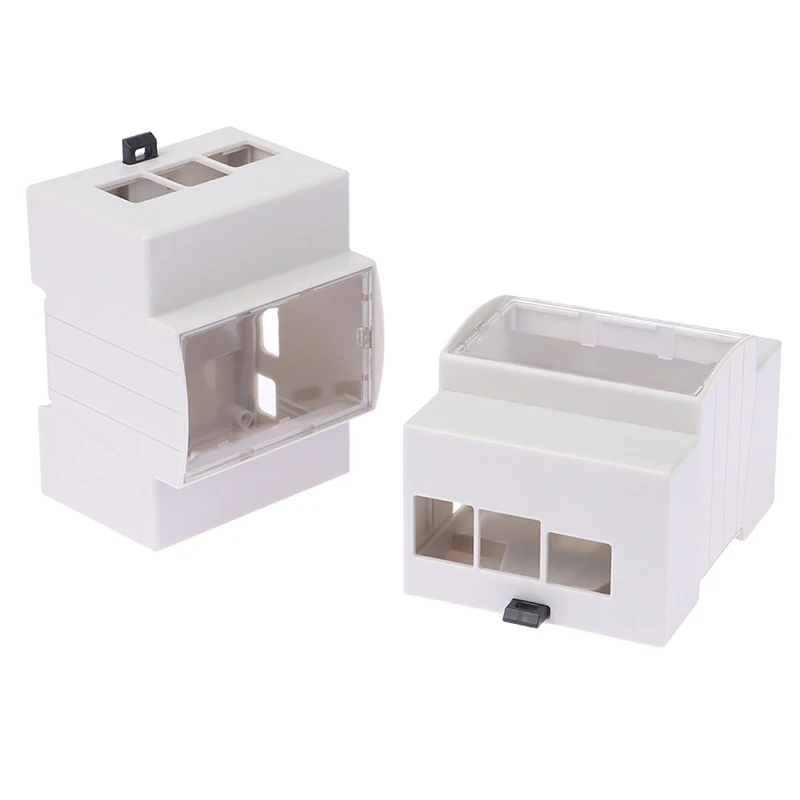 1PCS Raspberry Pi 4 Model B ABS Case DIN Rail Mount Large Inner Space Shell Protection Enclosure for RPI 4B Pi4 or Pi 3B+ 3B