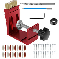 47Pcs Pocket Hole Jig Two Hole Wood Jig Drill Guide Sturdy 15° Angled Holes Drilling Positioner Woodworking Punch Locator Tool