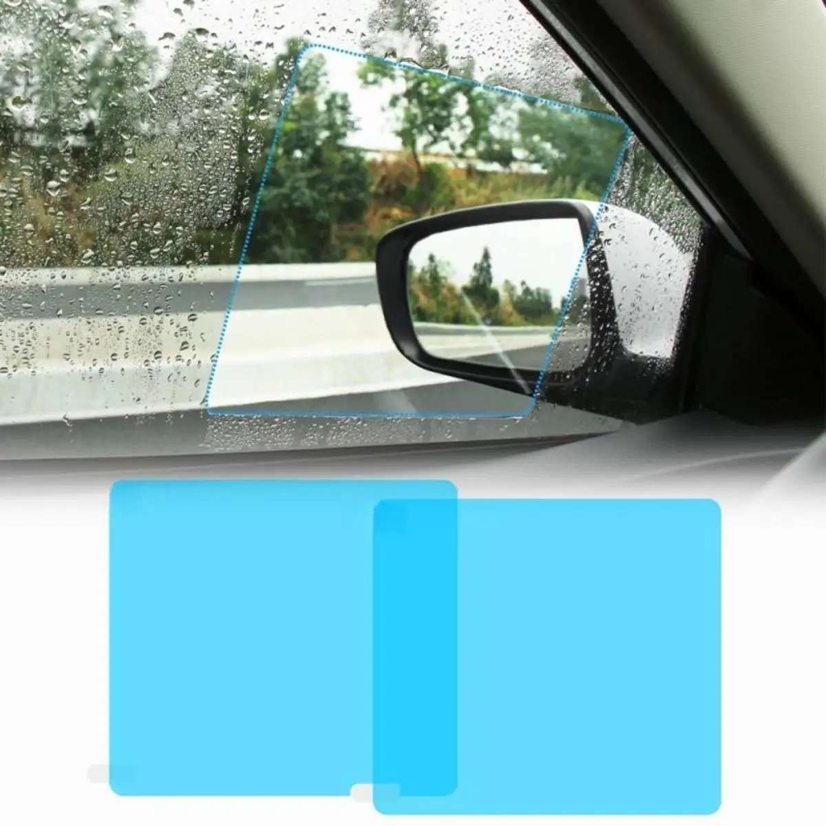 4Pcs Anti-Fog Rainproof Film For Car Rearview Mirror Window Waterproof Clear Protective Sticker Driving Safety Accessories