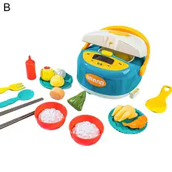 Safe Children Kitchen Toys Realistic Mini Kitchen Cooking Playset with Electric Induction Cooker Toy Vegetable for Toddlers
