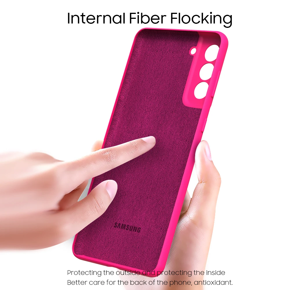 New For Samsung Galaxy S21FE Liquid Silicone Case S 21 23 24 FE 5G Cover Funda Coque Soft TPU Phone Bumper For S21 S22 S23 S24 ﻿