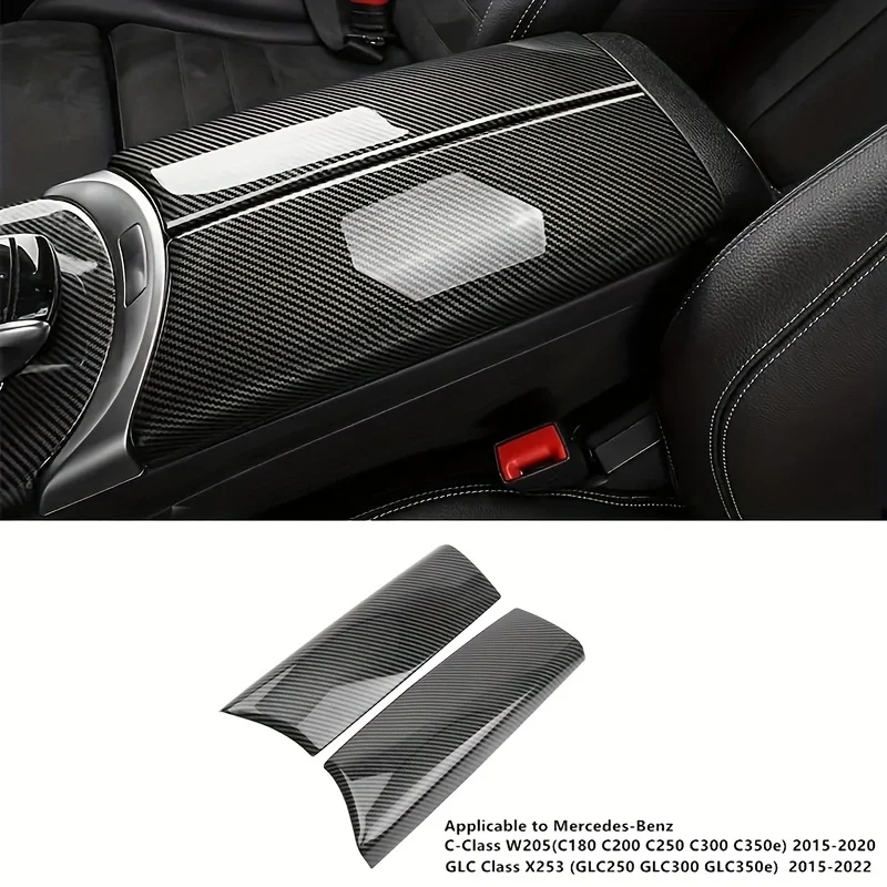 Per Mercedes-Benz Classe C, copertura protettiva per scatola bracciolo per auto classe GLC W205 X253, scatola portaoggetti per bracciolo console centrale, interruttore di testa