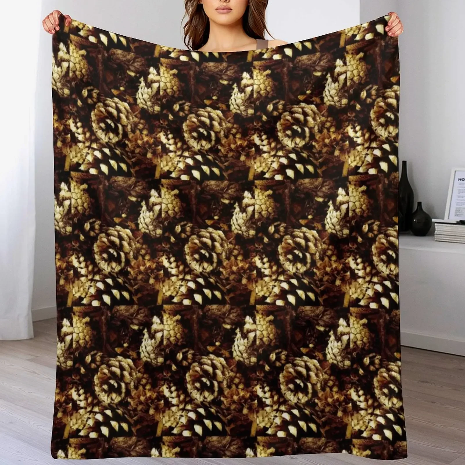 Pine Cones Throw Blanket Plaid Sleeping Bag Bed Blankets