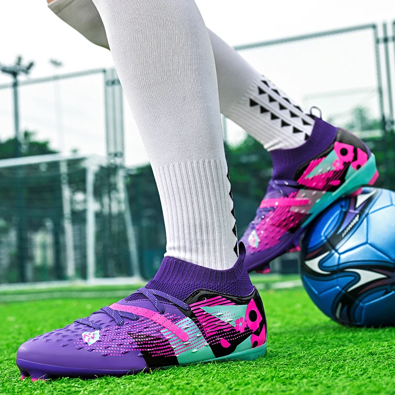 

Мужские сверхлегкие футбольные бутсы с высокой лодыжкой, нескользящие футбольные бутсы для дома, спортивная обувь для мини-футбола на открытом воздухе, высокое качество