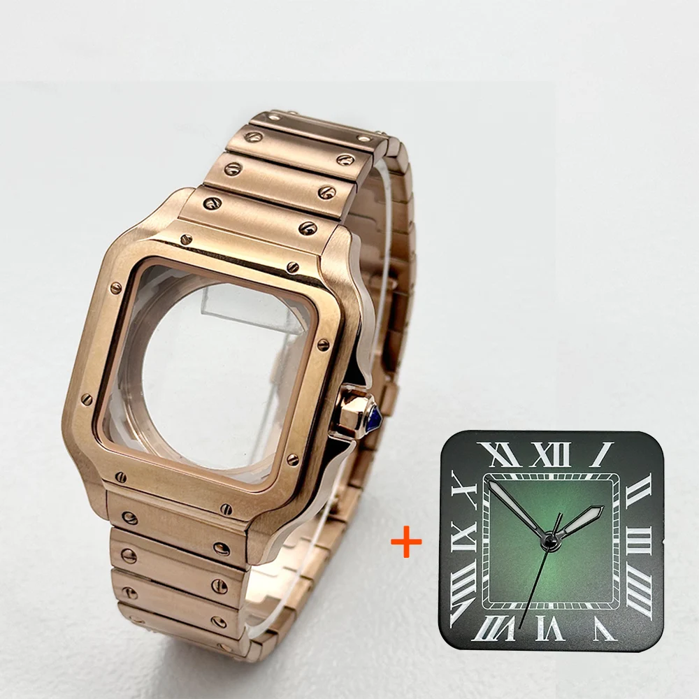 Mod Santo NH35 Case and Strap Set Santo Case Fit for 7S26 NH35 NH36 Transparent Back Cover Case Bracelet Kit