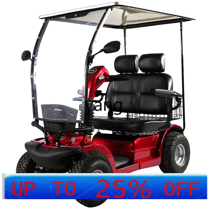 LTT elderly transportation four-wheel electric vehicle large double seat elderly sightseeing car
