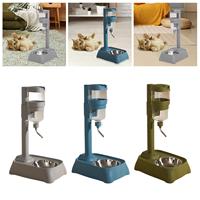 Pet Feeder and Waterer, Pet Standing Water Dispenser, 2 in 1 Food Container, Automatic Food Feeder, Dog Bowl for Rabbits Cat