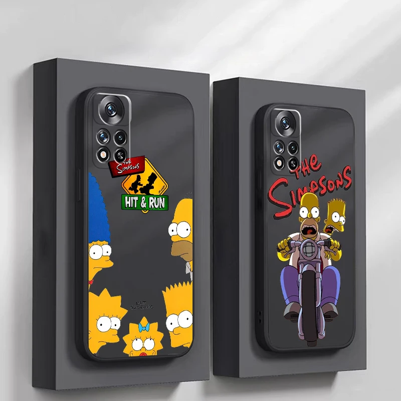 Disney The Simpsons Family For Xiaomi Redmi Note 13 12 11 11S 11T 10 10S 10T Plus Phone Case Liquid Silicone Cover Coque