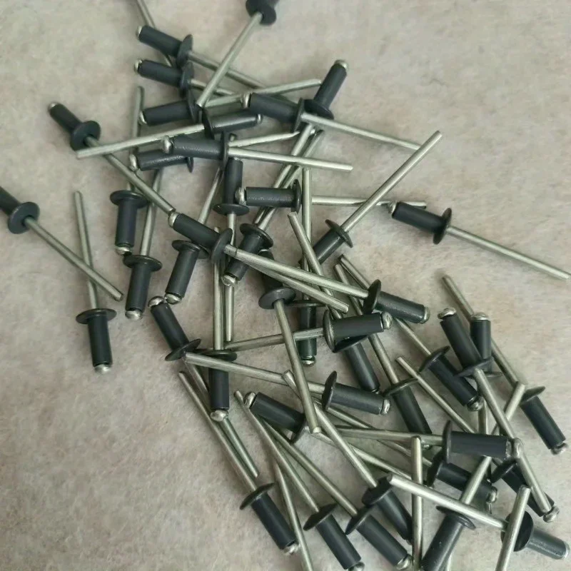 50pcs RAL7024 Graphite Grey Painted Blind Rivets Dome Head Hollow Rivet Industrial Fasteners Aluminium Steel Home Decor Dia 5/32