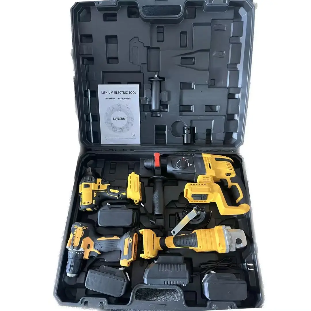 hit productFactory Direct Sales Low-cost 21V Cordless Brushless Large Capacity Lithium Battery Aluminium Alloy OEM Four-piece El