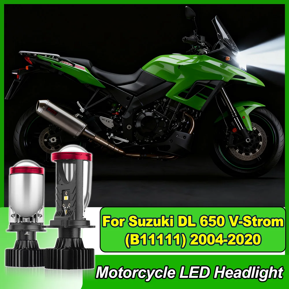

1X H4 Projector Lens Moto Light Motorcycle LED Headlight Bulb With Fan 100W 6000K For Suzuki DL 650 V-Strom (B11111) 2004-2020