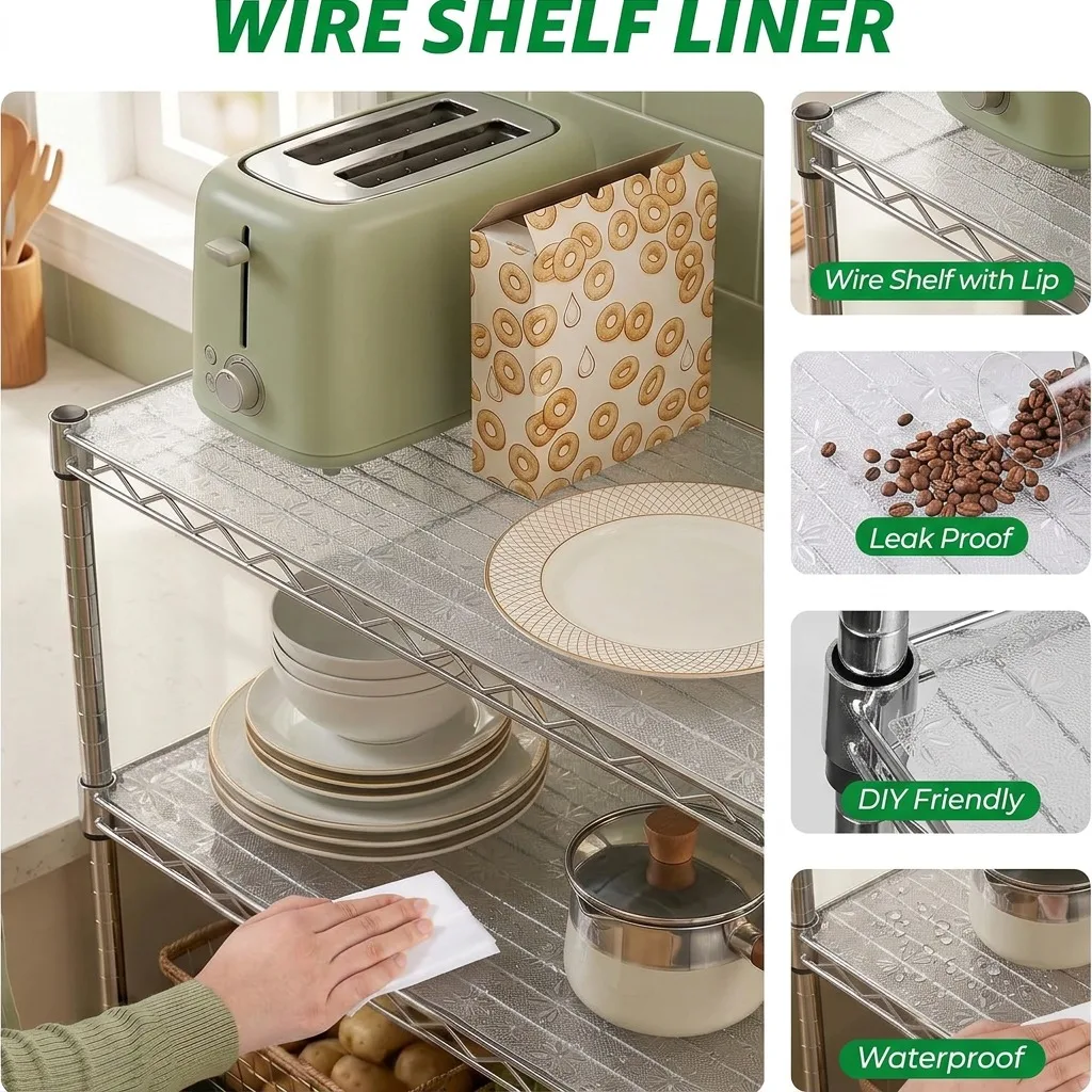 Non-Adhesive EVA Cabinet Shelf Liner Moisture Proof Anti-Mold Drawer Mat Waterproof Easy Clean