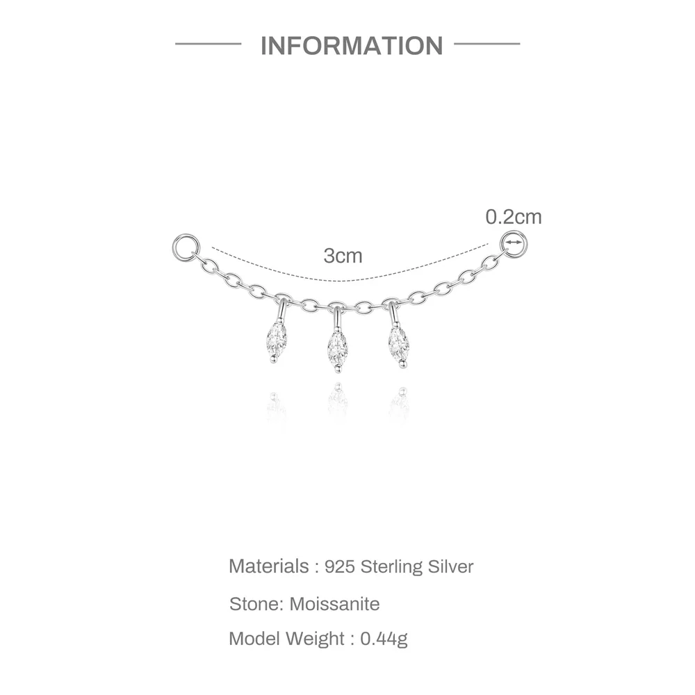 AIDE 925 Sterling Silber 1 STÜCK Mini Moissanit Vier-Klauen Schraube Ohrstecker Casual Design DIY INS Ohrstecker für Dame Schmuck – Detail 14