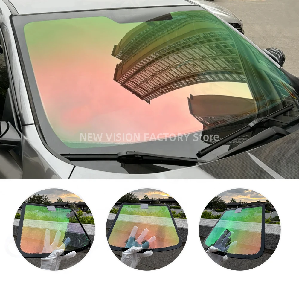 1mX4m 70%VLT Aurora rojo verde camaleón película opaca para ventana parabrisas delantero de coche película para ventana a prueba de rayos UV Solar Auto pegatina de vidrio