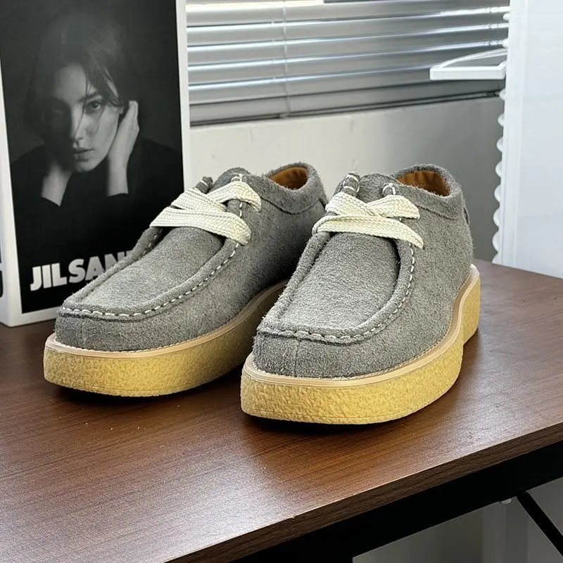 

Модный ретро Thi Bot из натуральной кожи Board oes с квадратной головкой для пригородных поездок Briti Sle для мужчин и женщин Casual oes Удобный K...