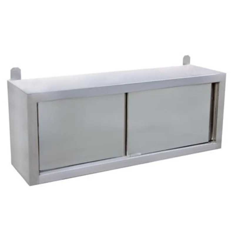 Wholesale factory direct sales custom kitchen stainless steel wall-mounted/hanging cabinet sliding door/middle shelf