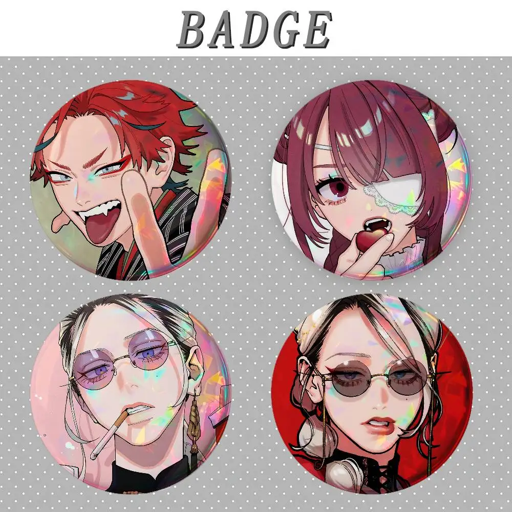 Manga Series Gokurakugai Badges Fashion New Hip Hop Versatile Round Metal Badge Cartoon Pin Gift Wholesale