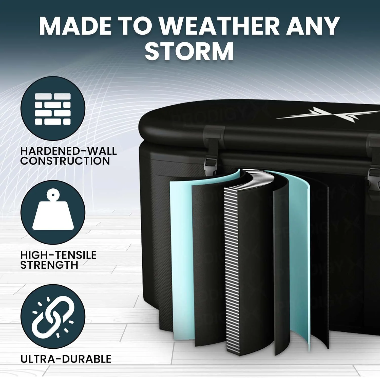 Lightweight Durable PVC 5cm Drop Stitch Inflatable Ice Bath Tub Ready-to-Assemble Portable Fitness Cold Plunge Barrel