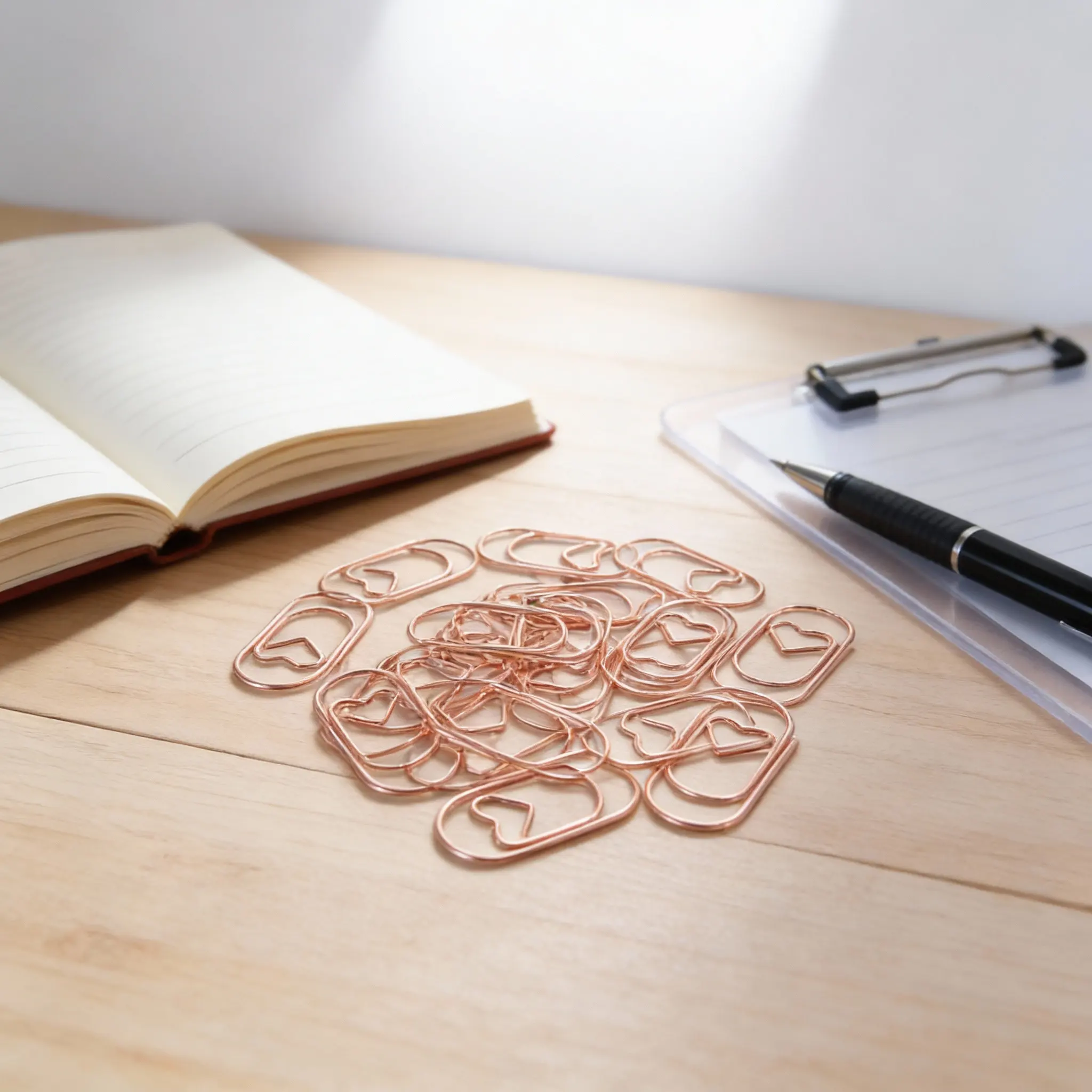 

100Pcs Unique Mini Heart Shaped Knitting Clips Metal Material Elegant Smooth Finish Versatile Office Book Reading