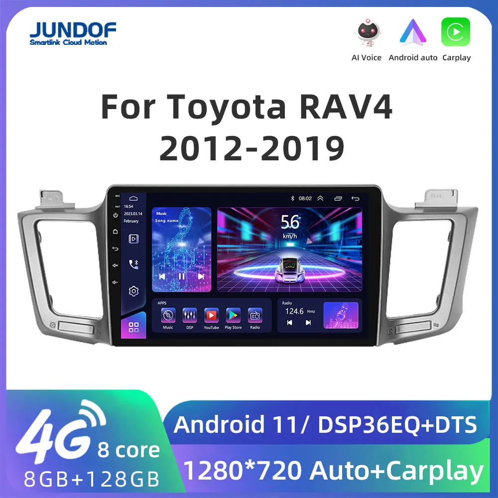 

JUNDOF Android Car Radio Carplay Multimedia For Toyota RAV4 RAV 4 2012 2013 2014 2015 2016 2017-2019 4G Wifi GPS 2 DIN Autoradio