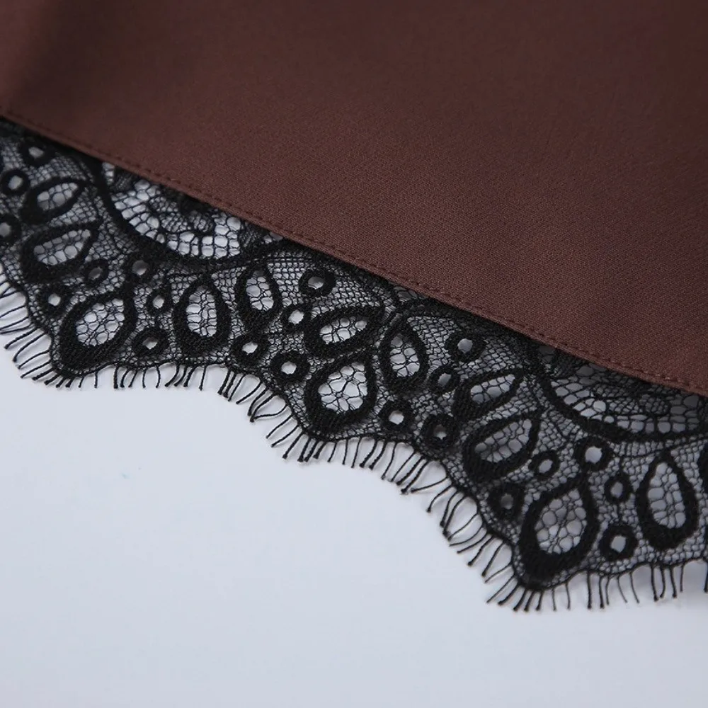 High Waist Women Lace Culotte Autumn Winter Splice Design Wide Leg Short Wide Leg Cut Lace Craft Ladies Short Pant Leisure Time