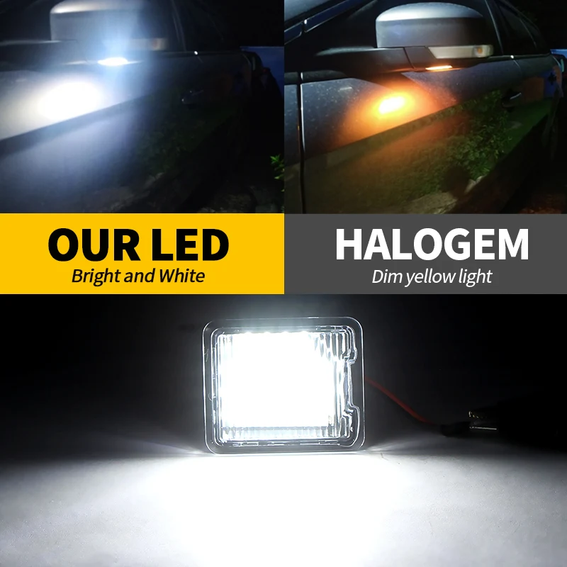 LED Side Mirror Puddle Lights Canbus For Ford C-Max Focus 10-20 Galaxy 06-15 Kuga 08-20 Escape 13-20 Mondeo 07-20 S-Max 15-20 view 5