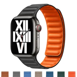 Leather Strap for Apple Watch Band 45mm 41mm 44mm 40mm Original Magnetic Loop Link Bracelet IWatch Ultar2 49mm 9 8 7 6 SE 3 42mm