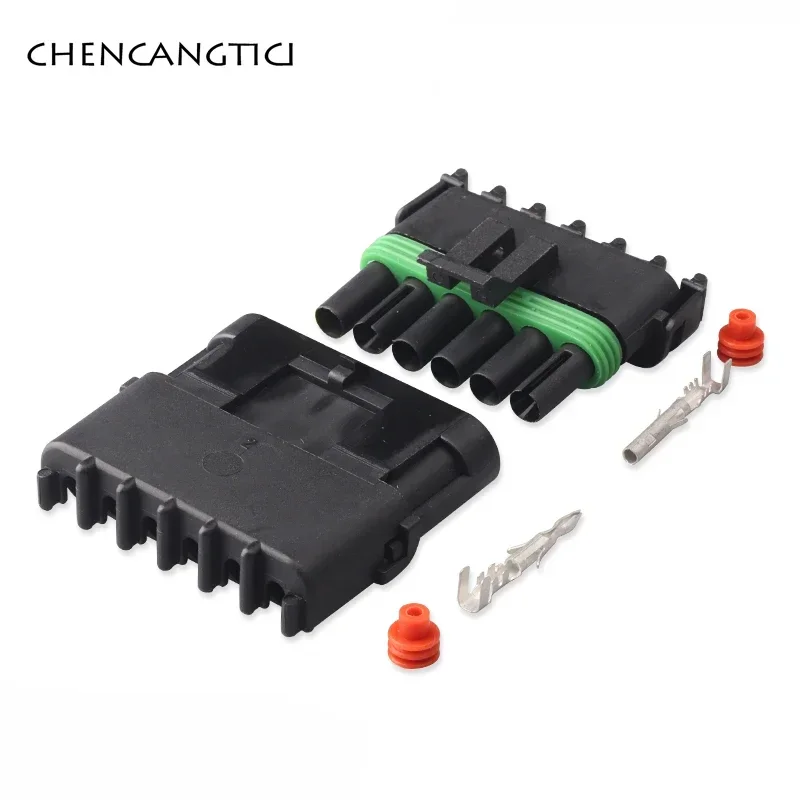 1 Set 6 Pin Delphi Automotive Electrical Cable Housing Plug Waterproof Plastic Wire Harness Connector 12010975 1201579