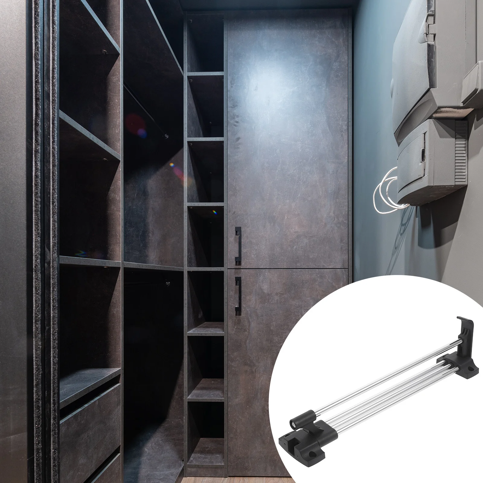 

Expandable Closet Rod Retractable Stainless Steel Wardrobe Bar for Clothes Hanging Adjustable Heavy Duty Closet Rod Extender