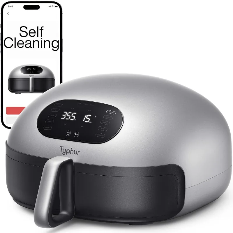 Dome Air Fryer,Cooking Speed Large Air Fryer with Superior Airflow, Self-cleaning Smart Digital Air Fryer with Dishwasher Safe