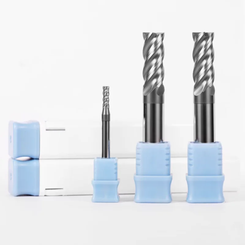 Endmills HRC 70 CNC Carbide End Mill Tungsten Steel Cutter 4 Flutes 6 8 10 12 16 20 mm Router Bit Metal Cutter Milling Tools