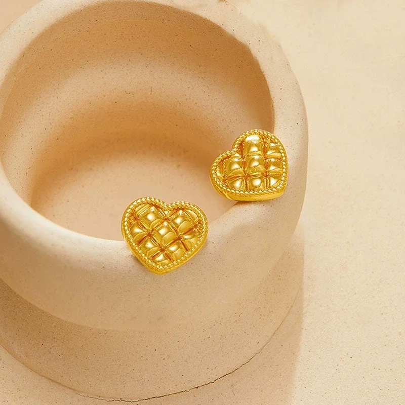 أقراط من الفولاذ المقاوم للصدأ للنساء أقراط صغيرة مطلية بالذهب على شكل قلب مجوهرات جمالية إكسسوارات الزفاف هدية #4