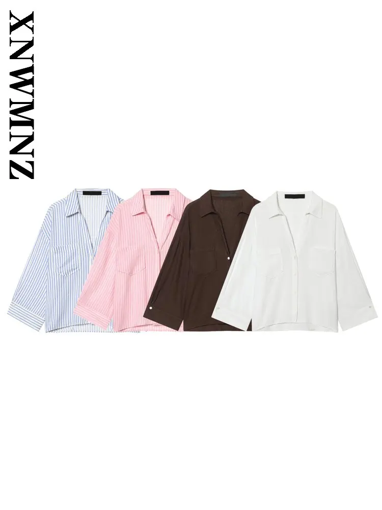 

XNWMNZ 2026 Summer New Woman Versatile Commuting Long Sleeve Print Linen Shirt Fashion Casual Lady Turn-down Collar Simple Thin