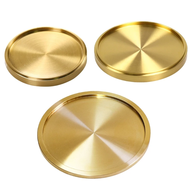 

Coasters Cup Tea Tray Gold Teacup Round Mat Serving Table Decor Dropship