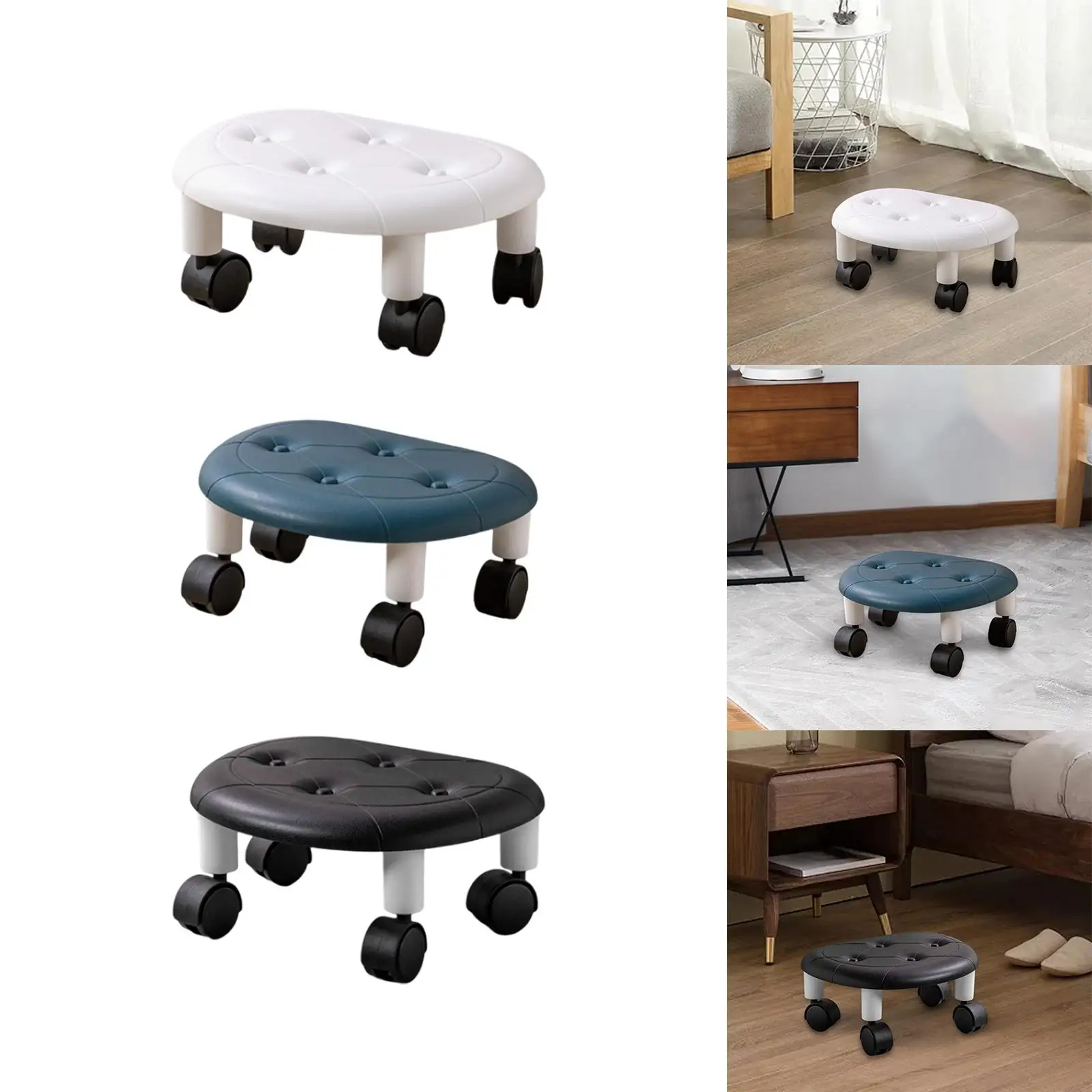 Low Roller Seat Stool 360° Rotating Rolling Stool Pulley Wheel Stool Low Height Rolling Stool Home fitness kid and Adult Office