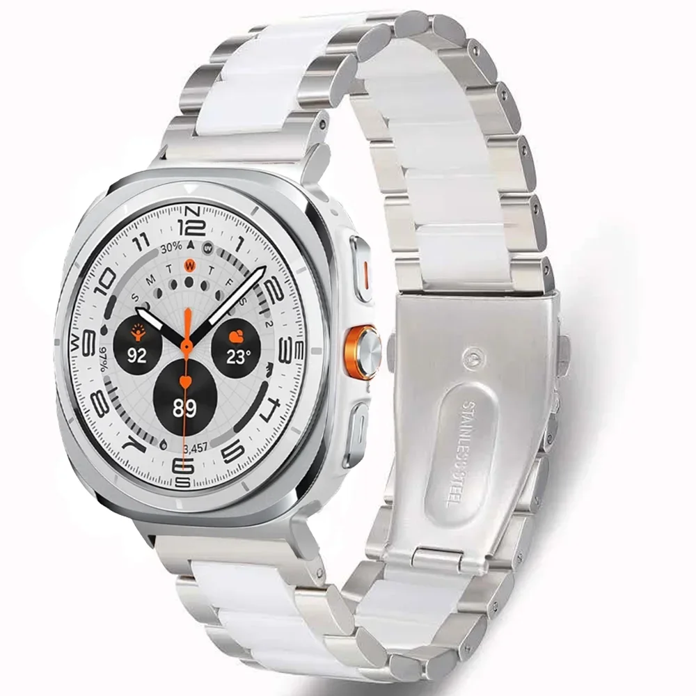 Metal+Ceramic Strap for Samsung Galaxy Watch Ultra 2025 47mm Breathable Bracelet Wristband Samsung Galaxy Watch Ultra 47mm band