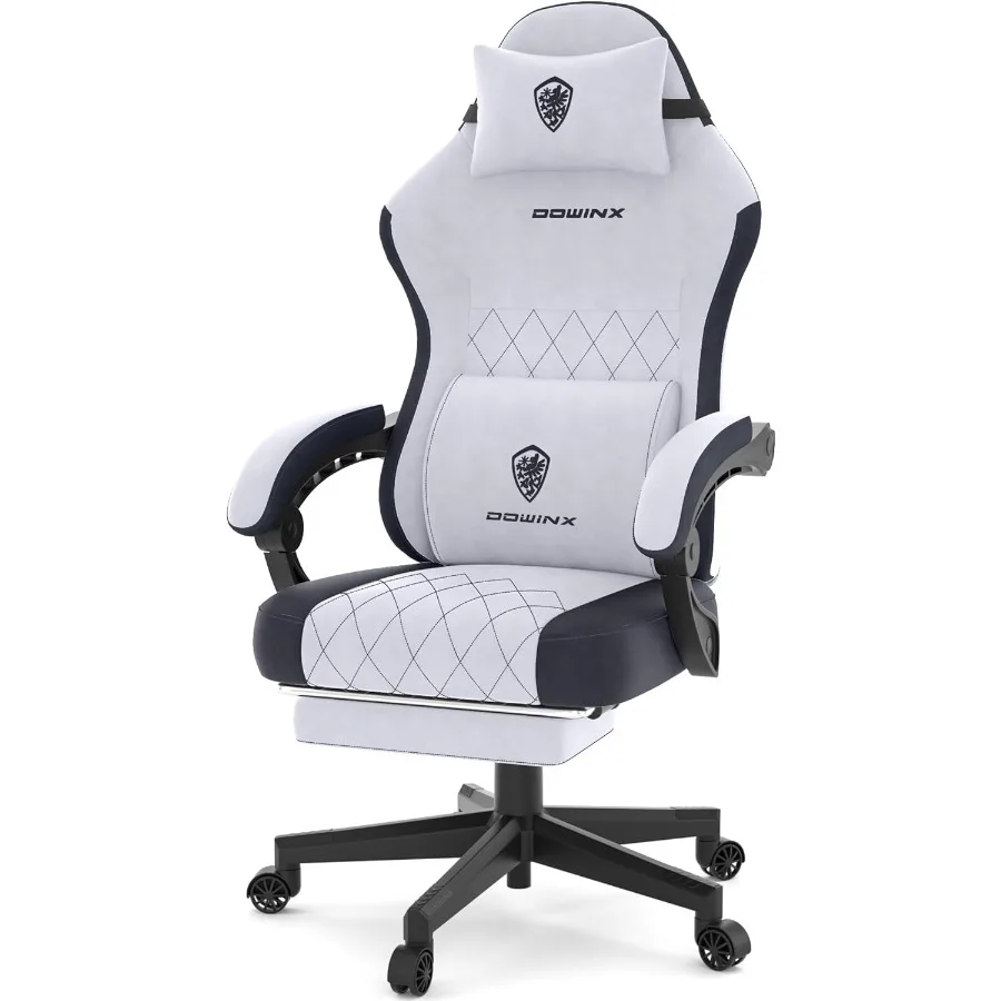 Gaming Chair Fabric Gaming Chairs for Adults with Pocket Spring Cushions and Lumbar Support Ergonomic Massage Computer Chair wi