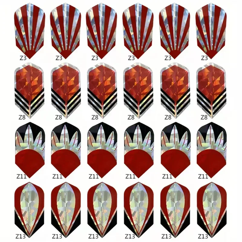 24 Pcs Red Series Laser Dart Aircraft with 4 Unique Designs Durable PVC Material Suitable for Christmas New Year Celebrations