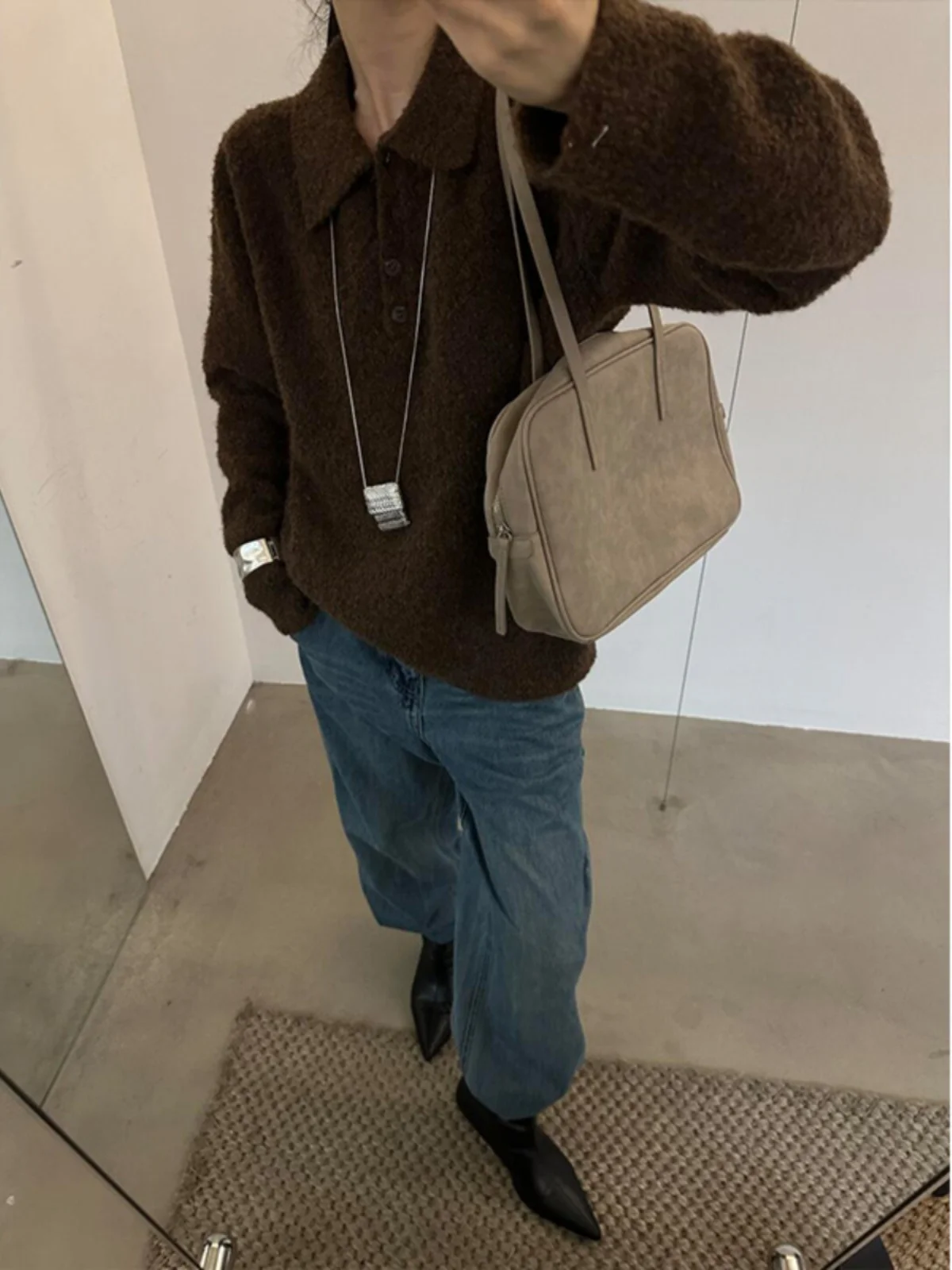 Pull tricoté à col japonais pour femme, vêtement amincissant, décontracté, coupe ample, automne hiver