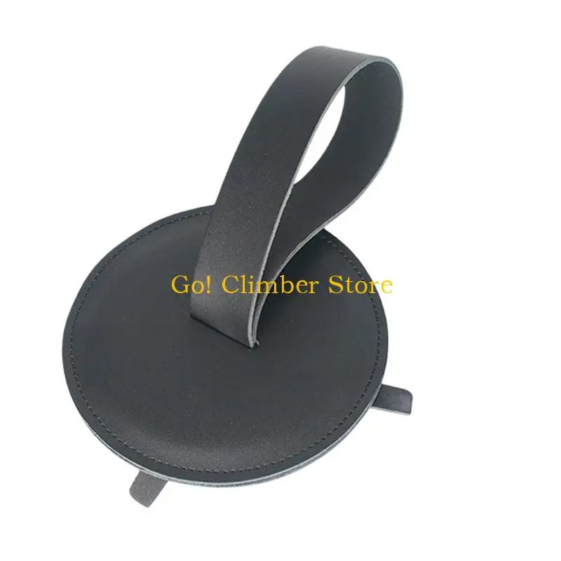 Q84C Drum Practice Cymbal Hand Guard Accessory with PU Leather Build, Soft Contact Layer, and Stitched for Drummers