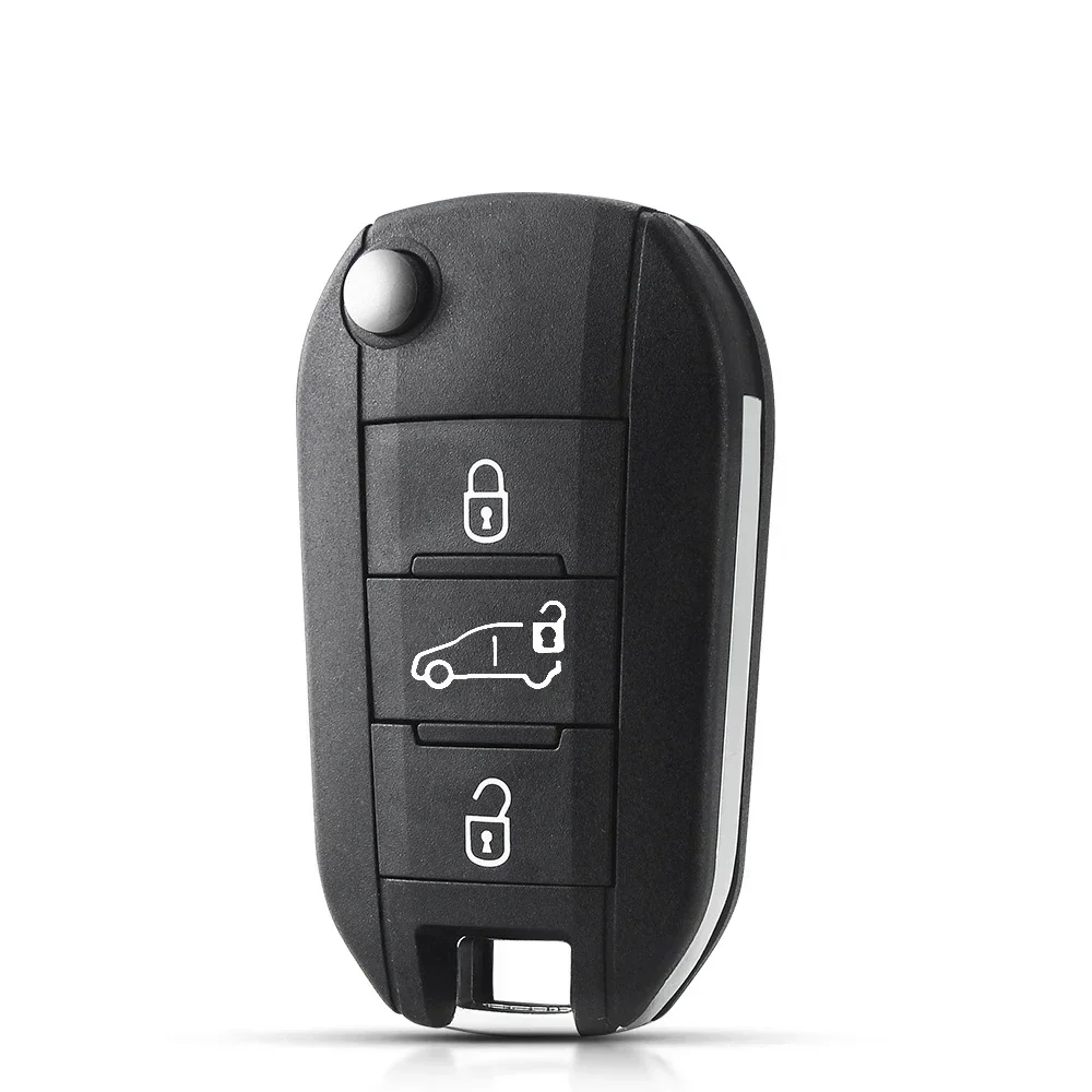 Keywe 2 szt. Obudowa pilota z kluczykiem samochodowym z klapką do Citroen C3 C4 C5 C6 dla Peugeot 308 4008 508 2014 2017 2019 HU83 VA2