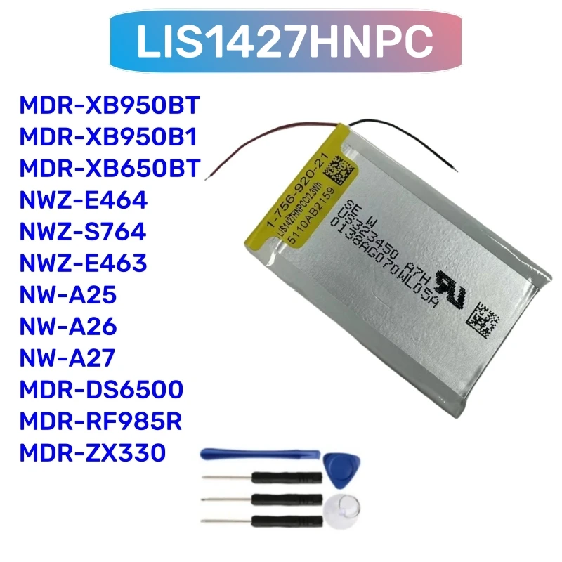 Batería de repuesto LIS1427HNPC LIS1427HNPCS para Sony MDR-XB650BT XB950BT NWZ-S764 NW-A25 700mAh Li-Polymer + Herramientas 2